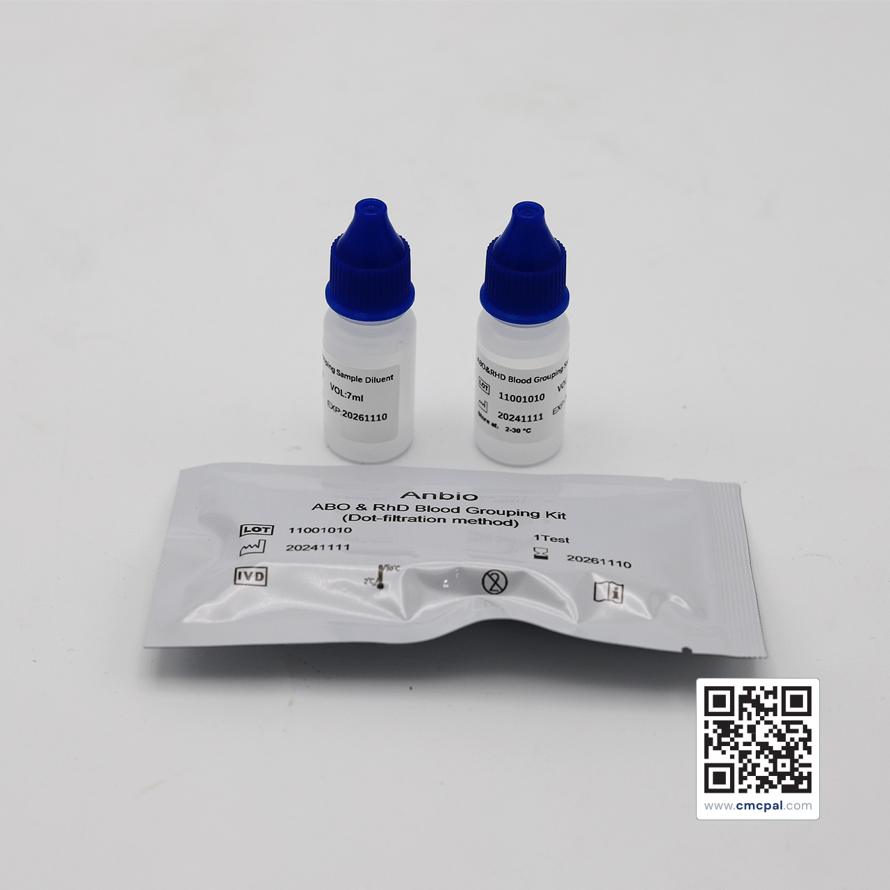 Anbio ABO&RhD Blood Grouping Test Kit (Dot-filtration method) REF A11001001