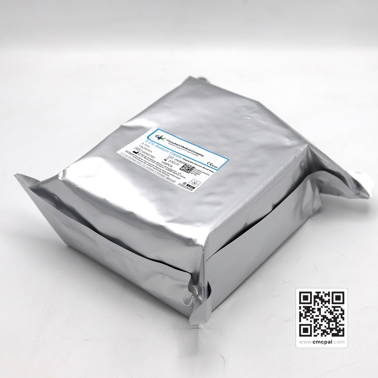 Disposable Vacuum Blood Tube - 3.2% Sodium Citrate 2.7ml - REF GD027SC