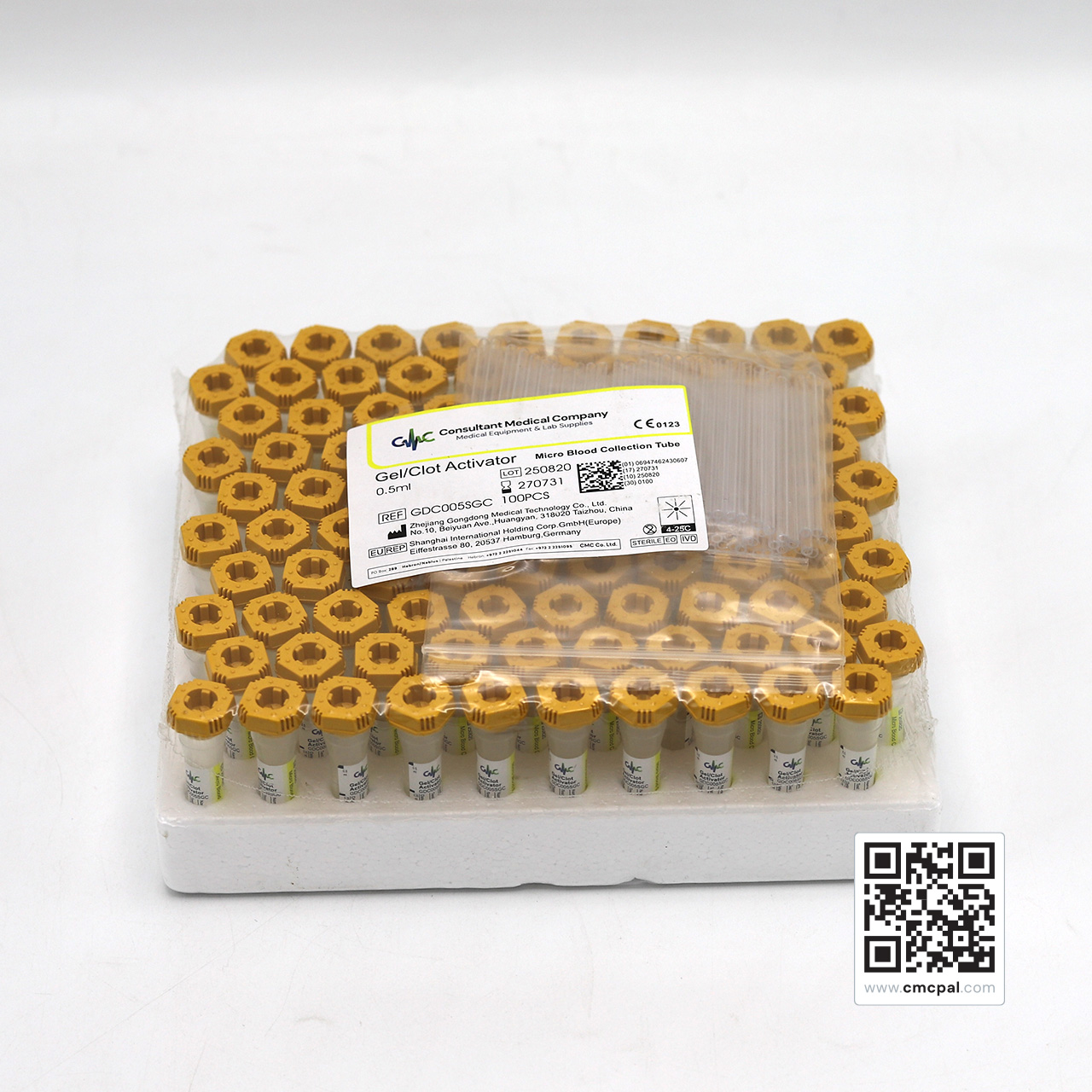Micro Blood Collection Tube - Gel-Clot Activator 0.5ml - REF GDC005SGC
