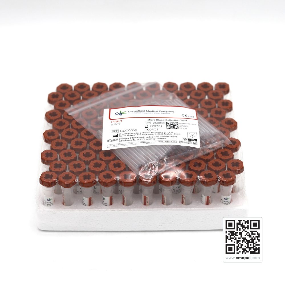 Micro Blood Collection Tube – Plain 0.5ml – REF GDC005A – CMC