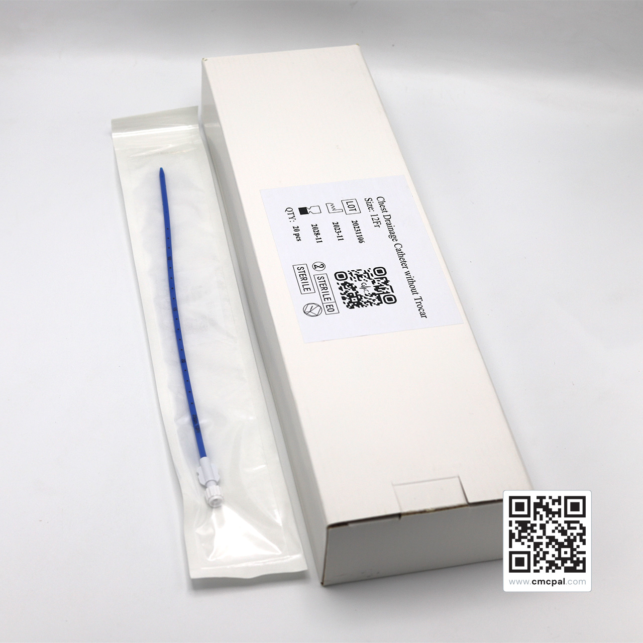 Chest Drainage Catheter Without Trocar - Size 12Fr LOT 20231106