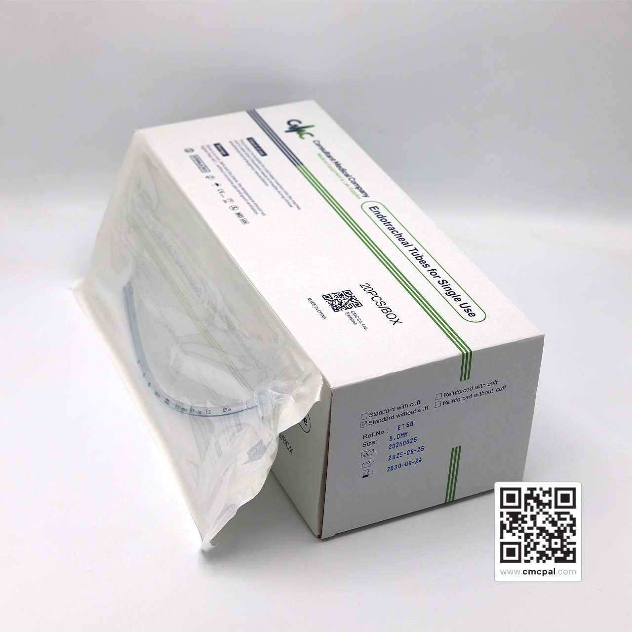 Endotracheal Tubes For Single Use - Standard Without Cuff - REF ET50 Size 5.0MM