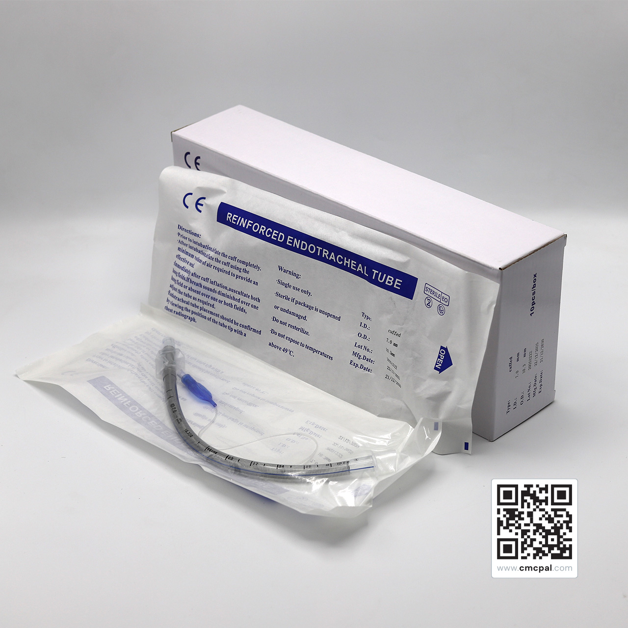 Reinforced Endotracheal Tube - Cuffed - I.D 7.0 mm O.D 10.3 mm