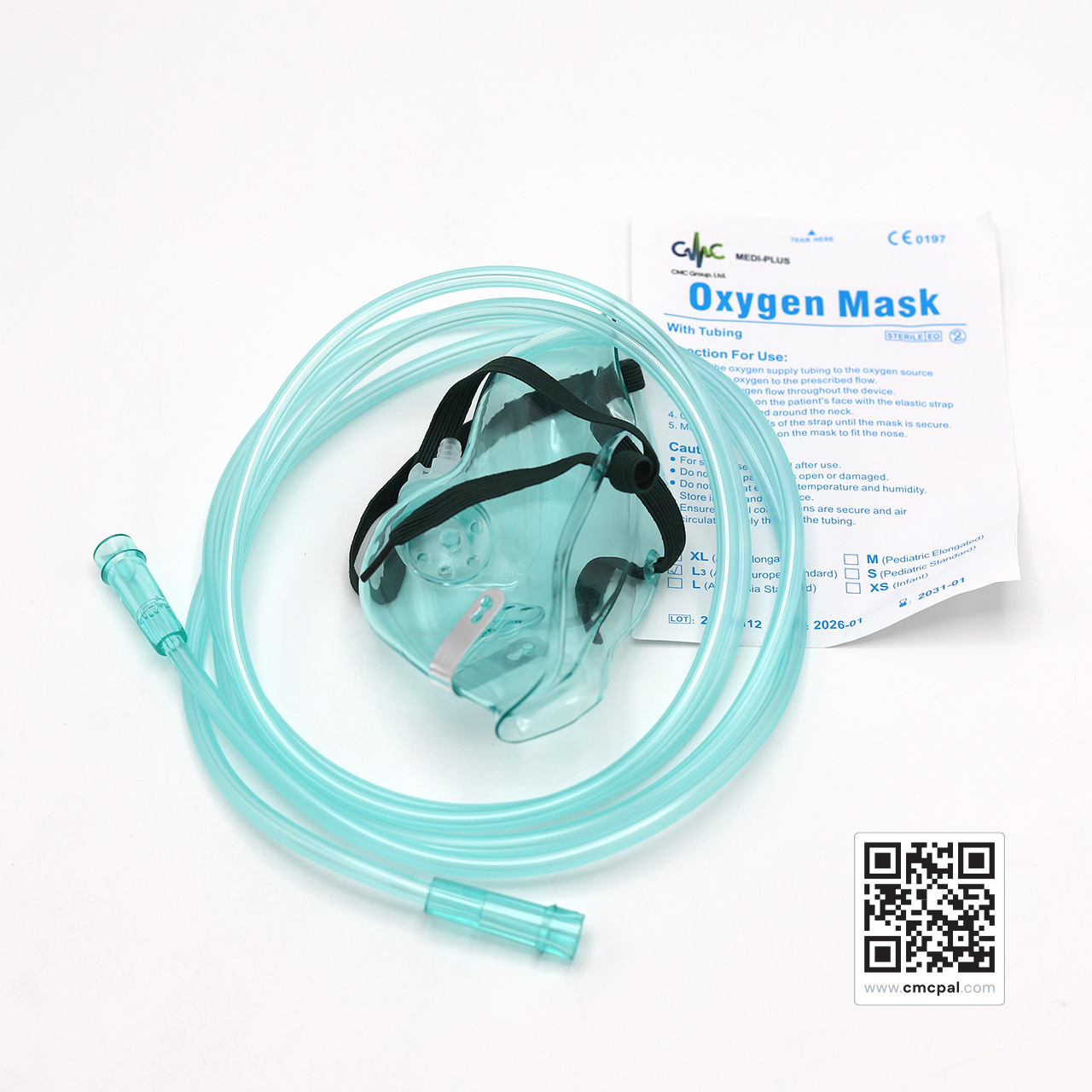Oxygen Mask With Tubing - L3 (Adult Europe Standard)