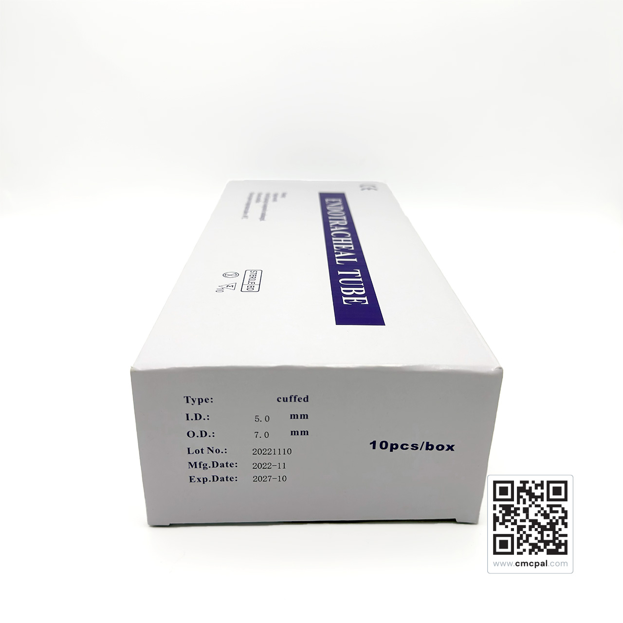 Endotracheal Tubes I.D 5.0mm O.D 7.0mm (Cuffed) 10pcs, LOT 20221110