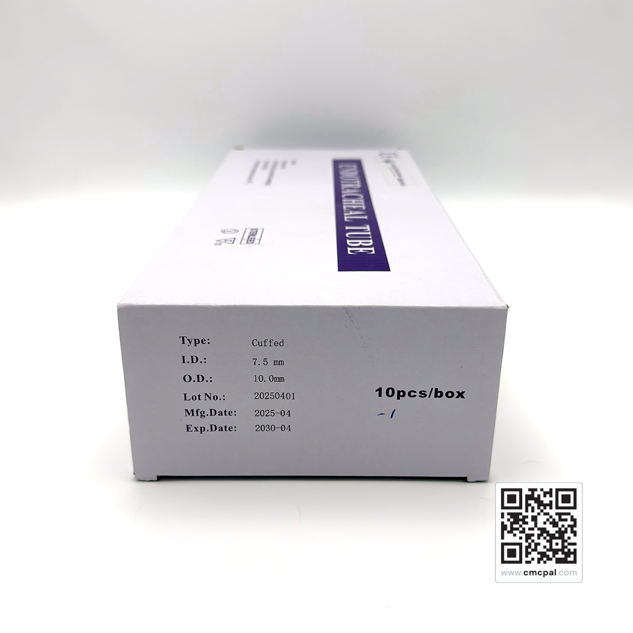 Endotracheal Tubes I.D 7.5mm O.D 10.0mm (Cuffed) 10pcs, LOT 20250401 (1)