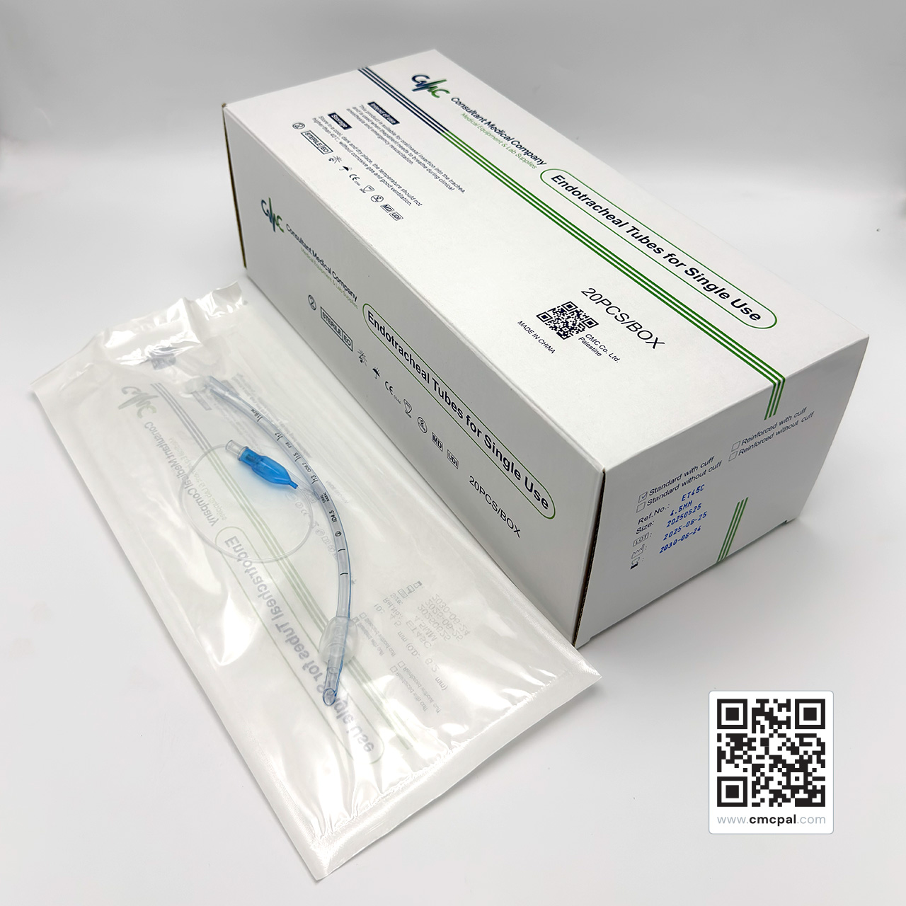Endotracheal Tubes for Single Use 4.5MM Standard With Cuff, 20PCS, REF ET45C (4)